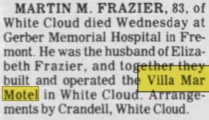 Trailside Motel (Villa Mar Motel) - Jan 02, 1986  Former Owner Passes Away